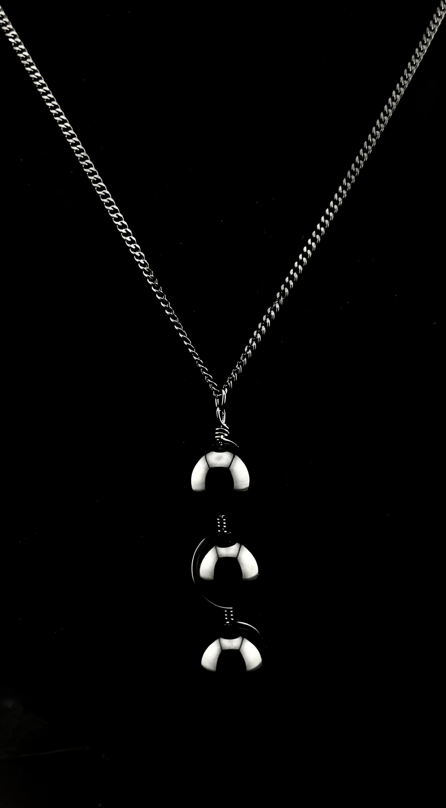Shiny Onyx Wire Wrapped Pendant