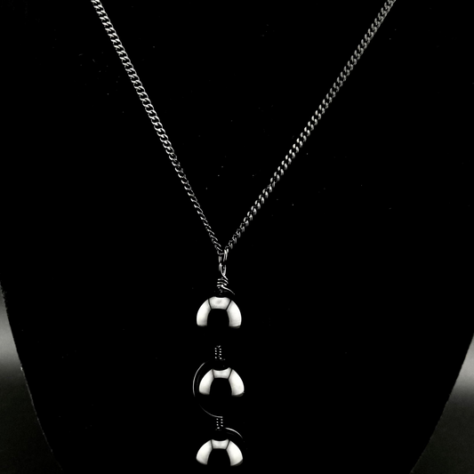 Shiny Onyx Wire Wrapped Pendant