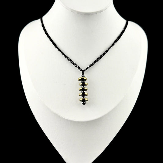 Gold Metal & Henatite Pendant