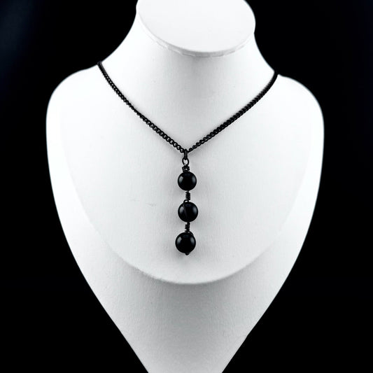 Matte Onyx Wire Wrapped Pendant