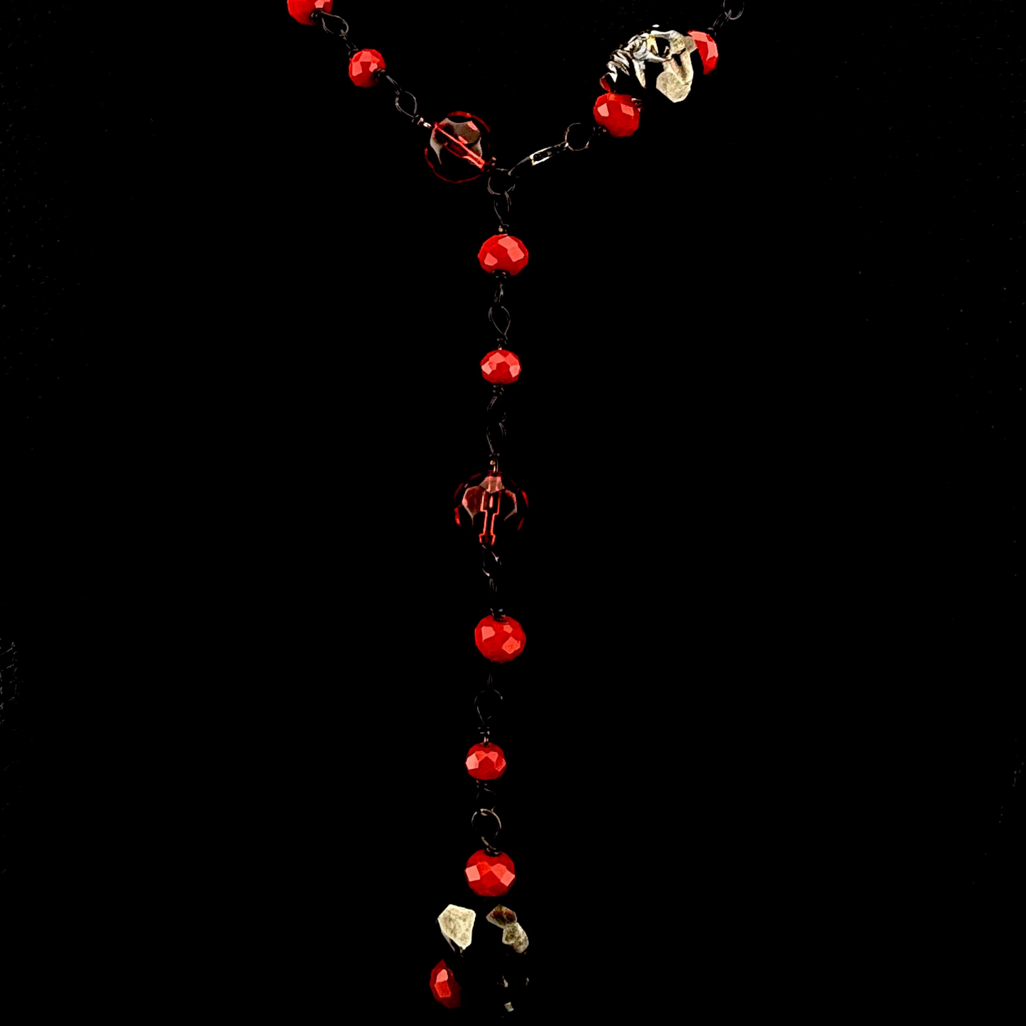 Red Facted Glass Beads