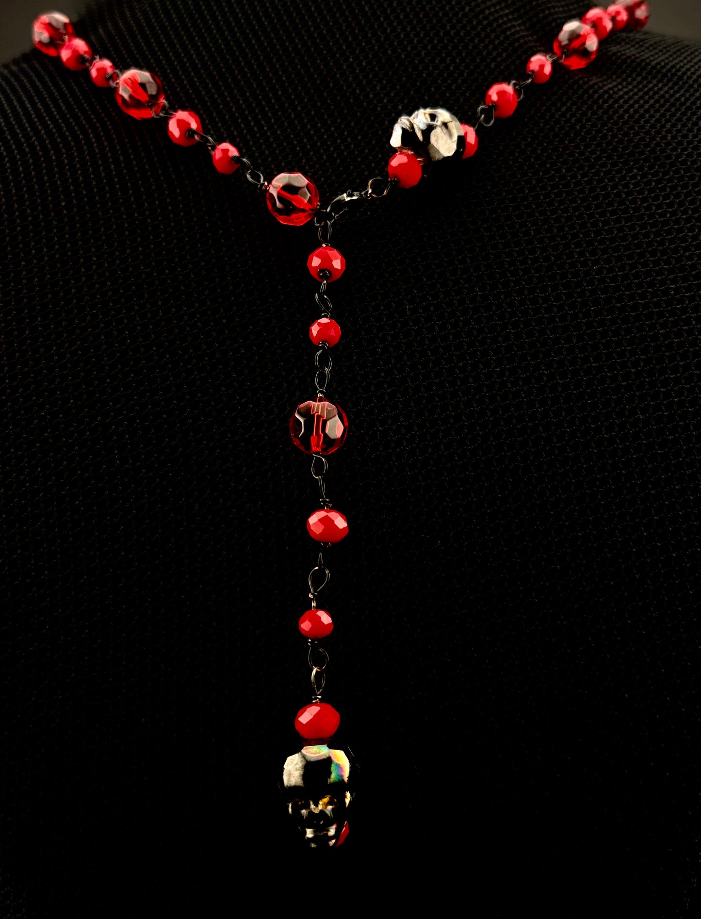 Red Facted Glass Beads