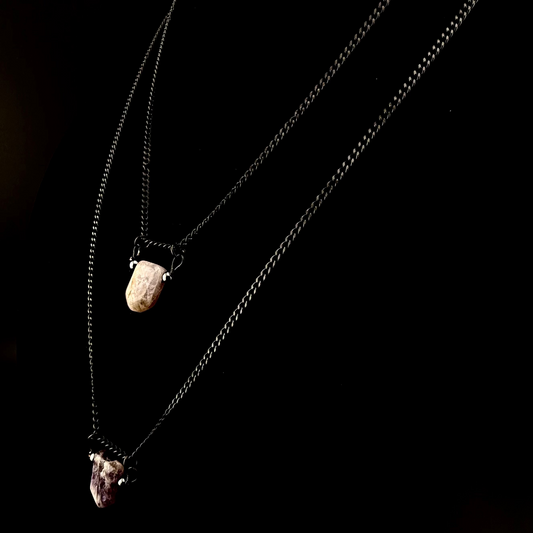 Amethyst & Hematite Pendant