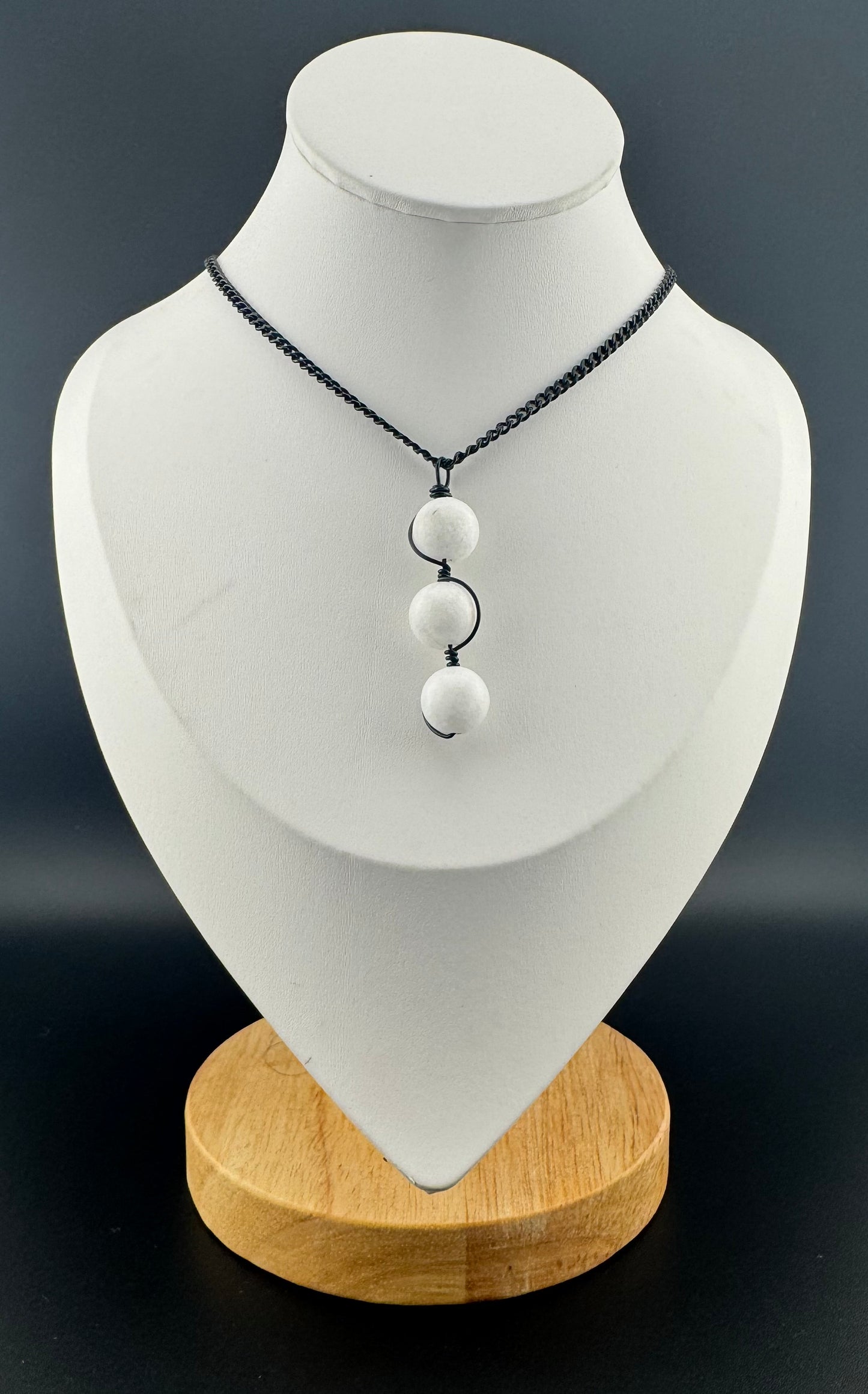 White Quartz Wire Wrapped Pendant