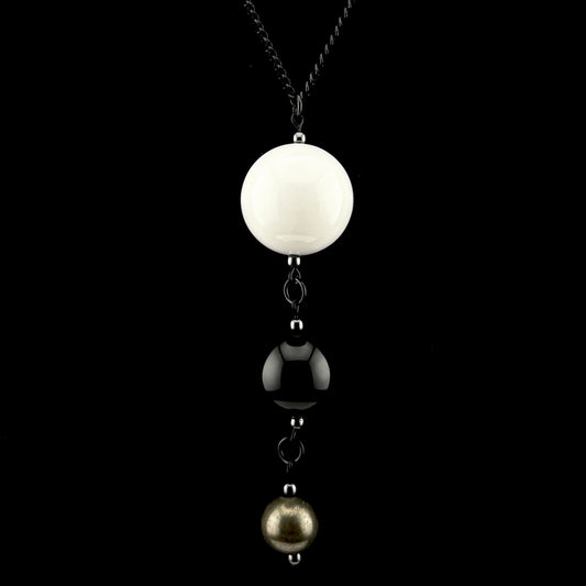 White Jade, Black Onyx, and Pyrite