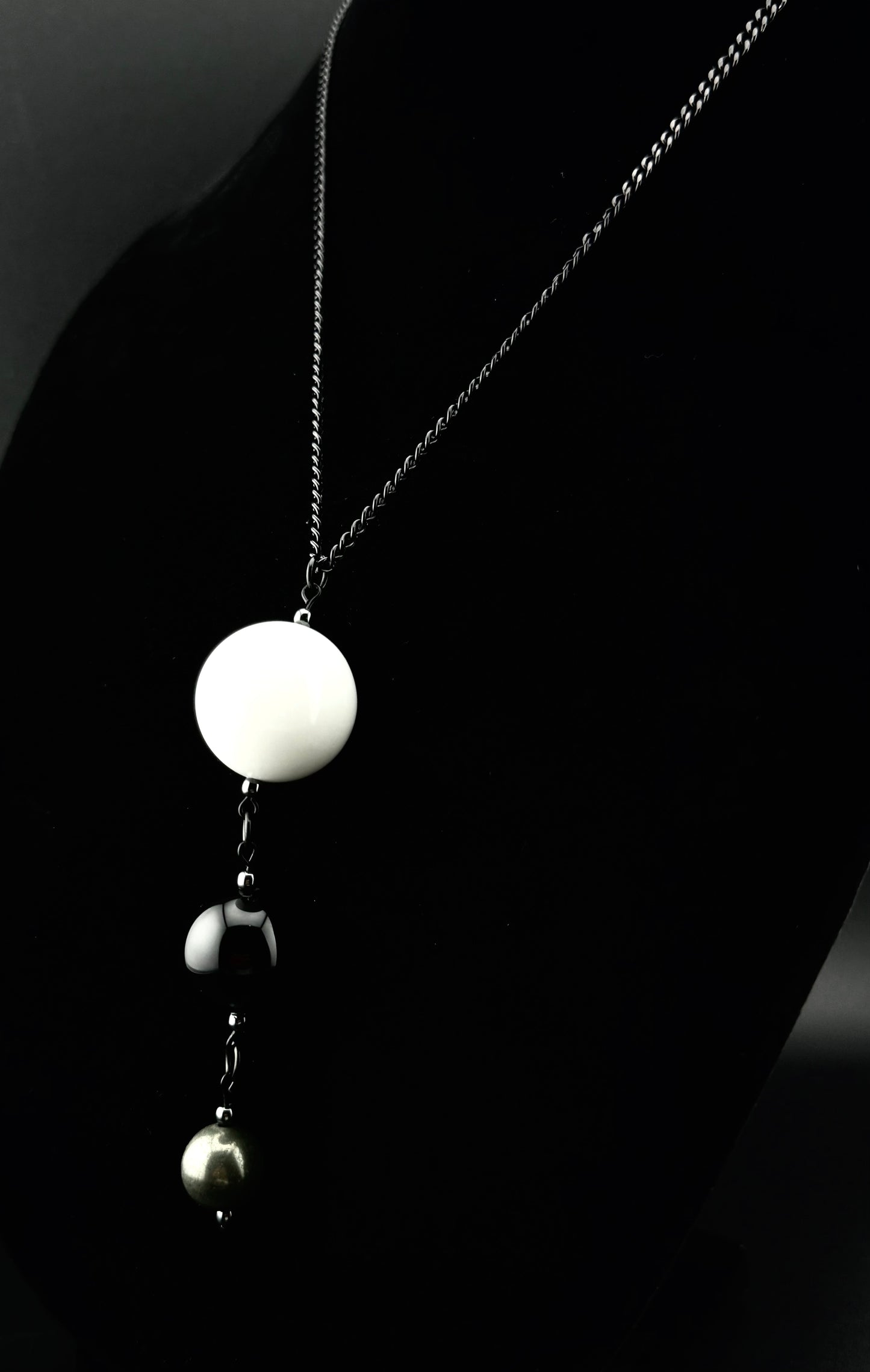 White Jade, Black Onyx, and Pyrite